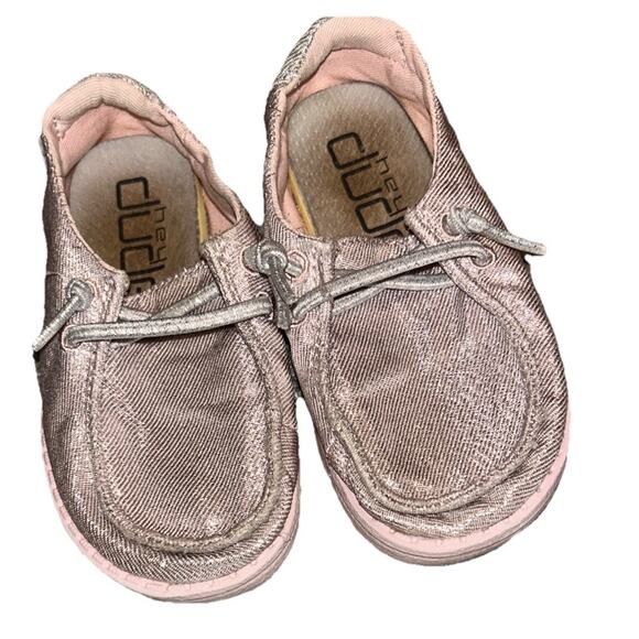 Hey Dude Sparkle Shoes Pink Glitter Size Toddler K8 - Picture 3 of 8
